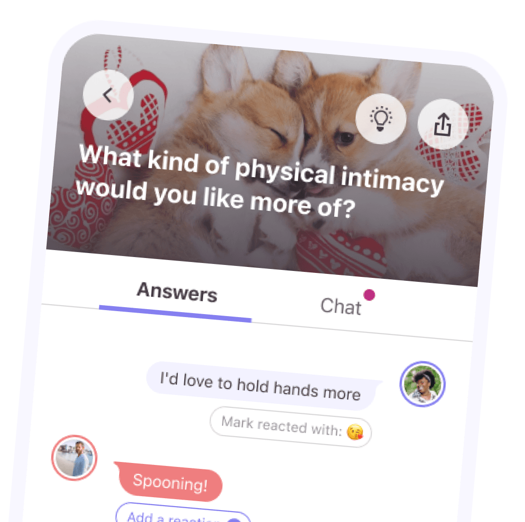 chat message about physical intimacy