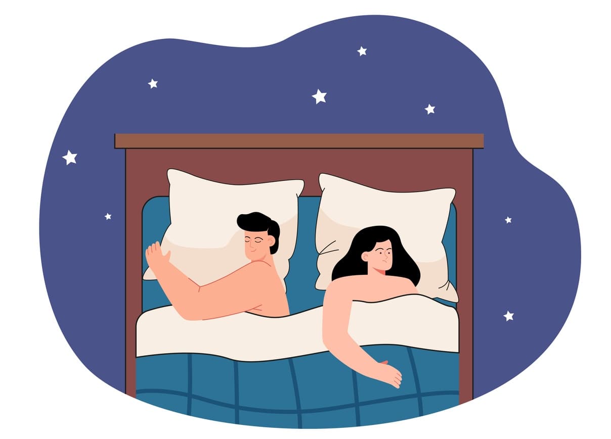 sleeping in separate beds