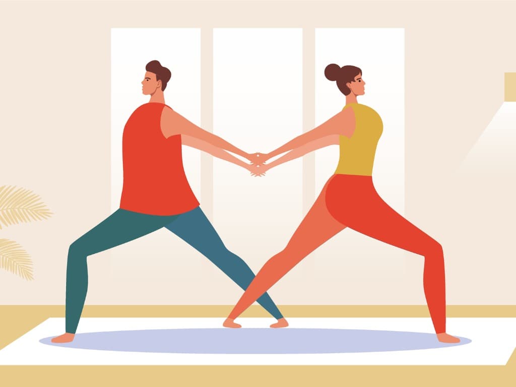 Couple yoga poses