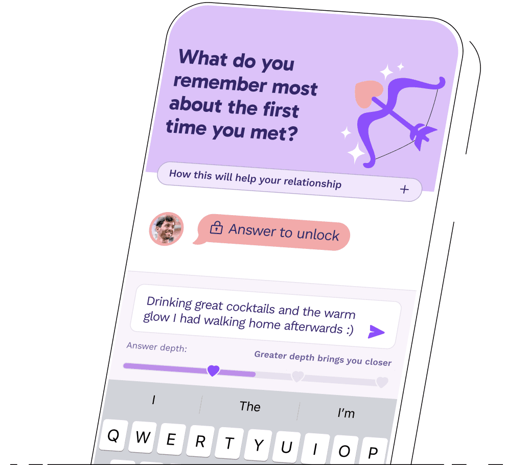 The Paired app answering a daily question, with the partner’s answer locked until you reply