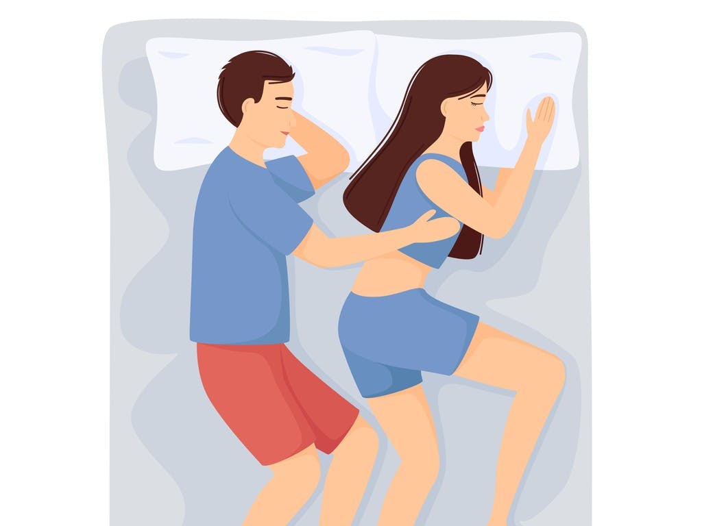 Couples Sleeping Positions - chasing spoon position