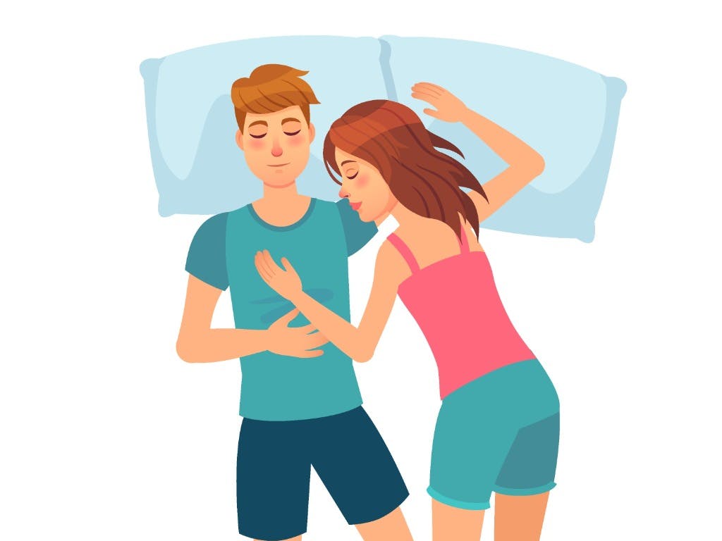Couples Sleeping Positions - tetherball position
