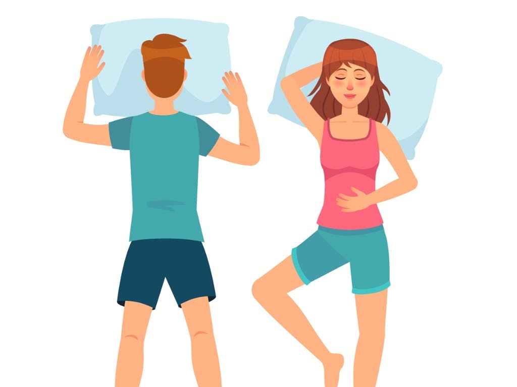 Couples Sleeping Positions - Stomach sleepers position