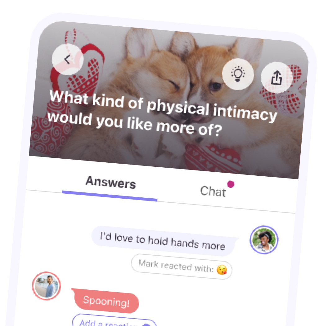 chat message about physical intimacy