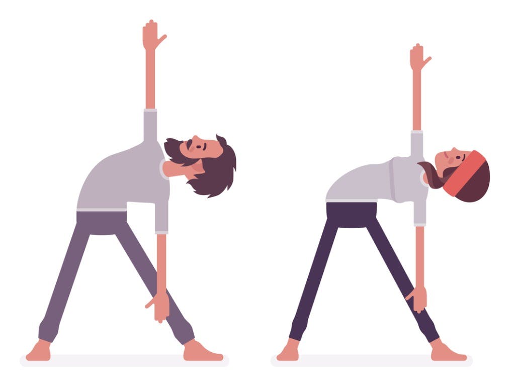 Couples Yoga Poses - Partner triangle pose