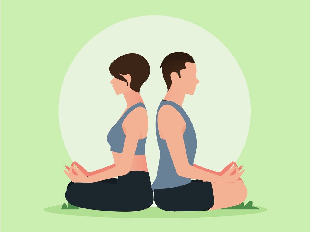 Couples Yoga Poses - Partner breathing